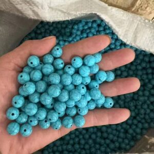 10mm Imitation Turquoise Acrylic BeadsBulk Faux Stone Acrylic Beads 500pcs