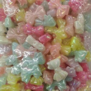 Pastel Angel Wing Acrylic Beads Macaron Bear Acrylic Beads, Colorful Shaped Loose Beads with Hole for DIY Jewelry, Phone & Bag Charm Making, Bulk Craft Supplies100pcs