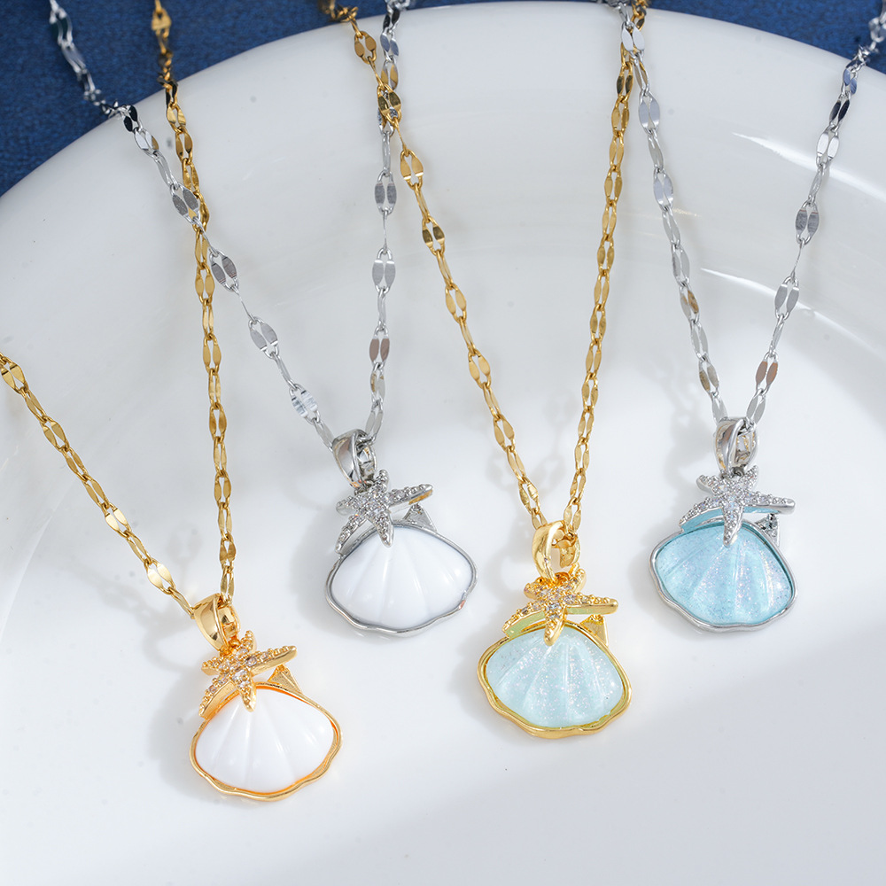Seashell Starfish Necklace - Ocean-Inspired Elegance