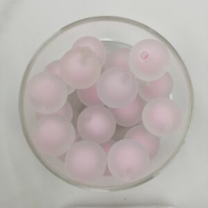 16mm Frosted Pink Acrylic Beads, Matte Round Spacer Beads for DIY Jewelry Making 100PCS