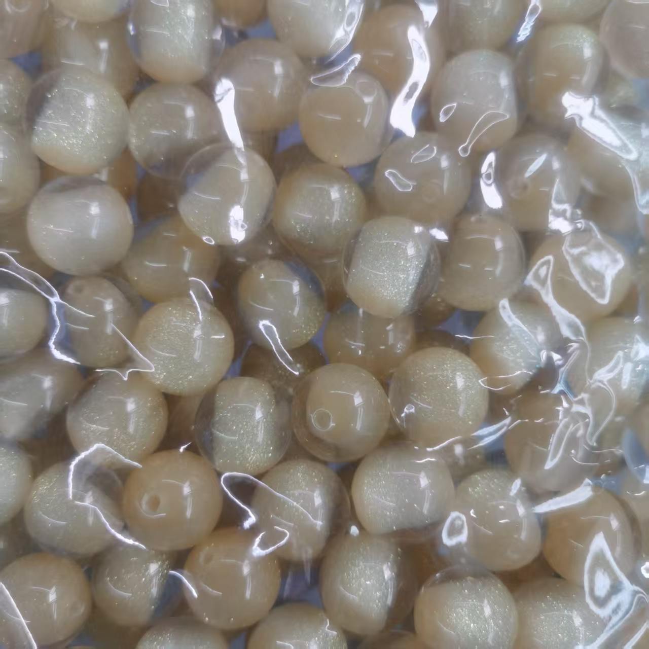 16mm Shimmer Gradient Resin Beads Pastel Two-Tone Resin Beads with Glitter Core100PCS - Image 5