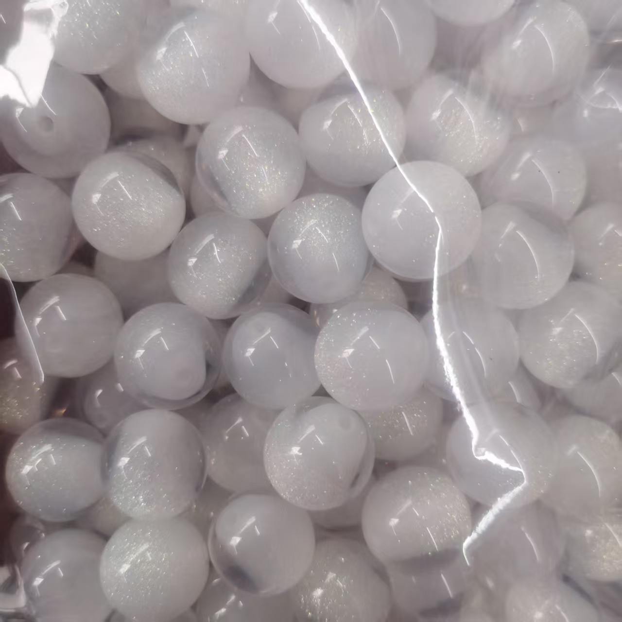 16mm Shimmer Gradient Resin Beads Pastel Two-Tone Resin Beads with Glitter Core100PCS - Image 7