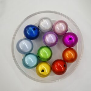 Metallic Shiny Acrylic Round Beads pen 200pcs