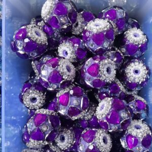 Fluffy Heart Rhinestone DIY Beads Pen 10PCS