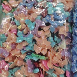 AB Iridescent Acrylic Bow Beads - Multi Color 500g