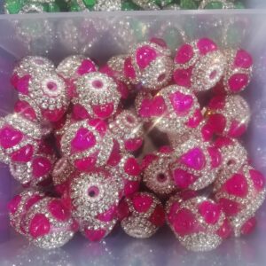 Handmade Heart-Shaped Rhinestone Pearl Beads10PCS