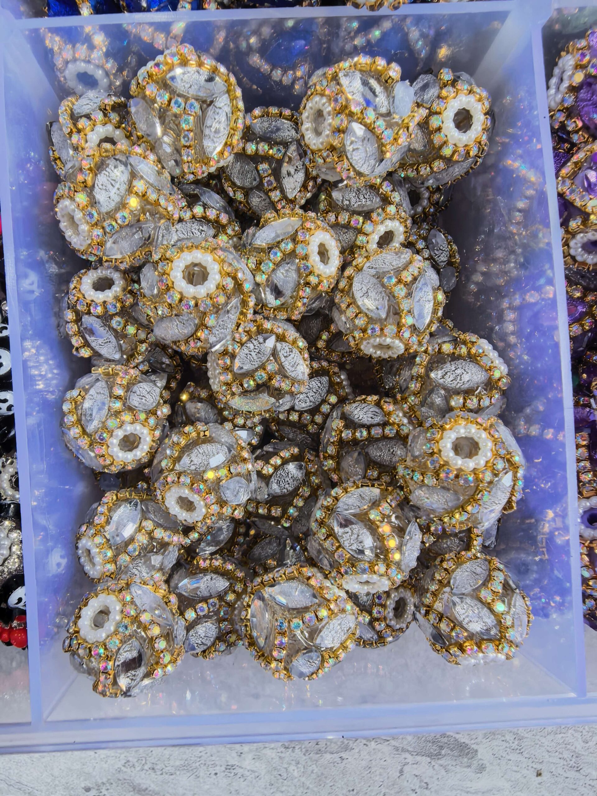 Rhinestone Large Hole Beads for DIY Jewelry10PCS - Image 4