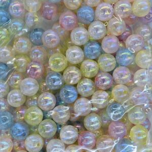 Mixed-Color Iridescent Large-Hole Beads for Jewelry Crafts200PCS