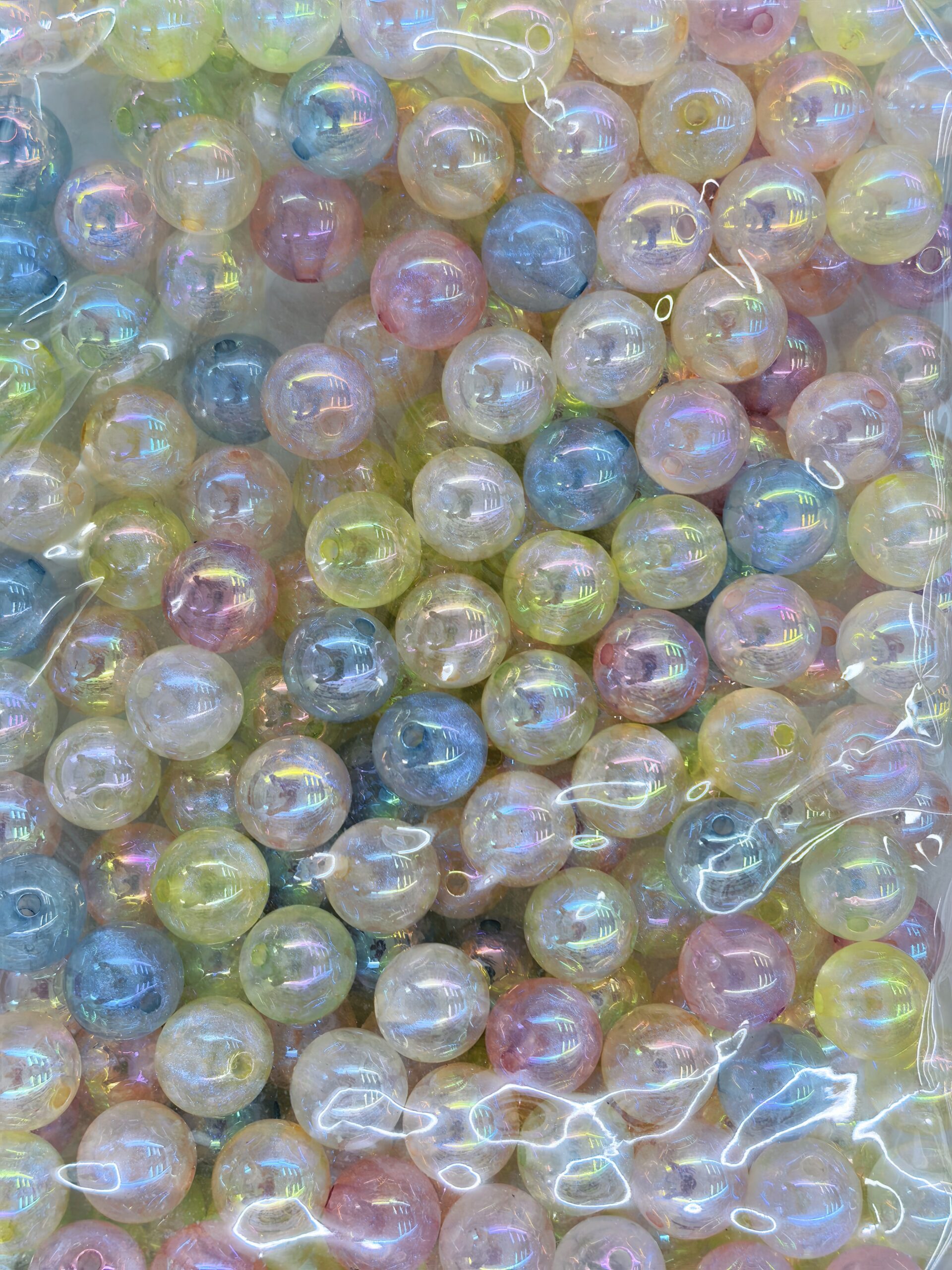 Mixed-Color Iridescent Large-Hole Beads for Jewelry Crafts200PCS