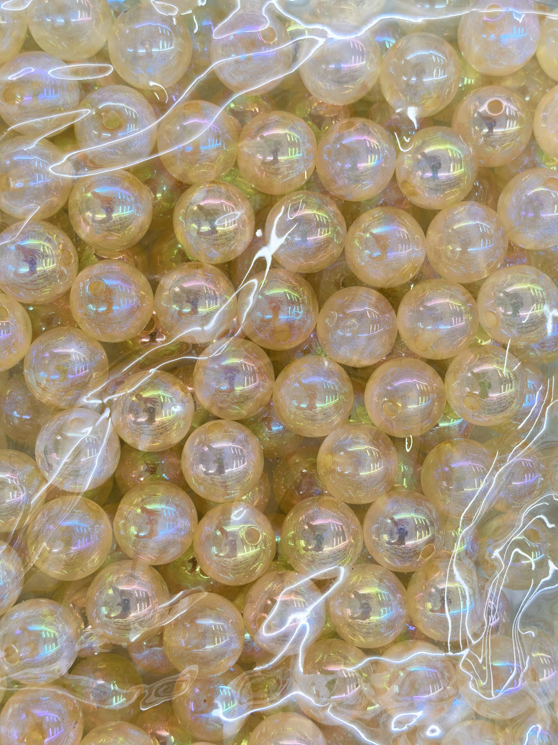 Mixed-Color Iridescent Large-Hole Beads for Jewelry Crafts200PCS - Image 2