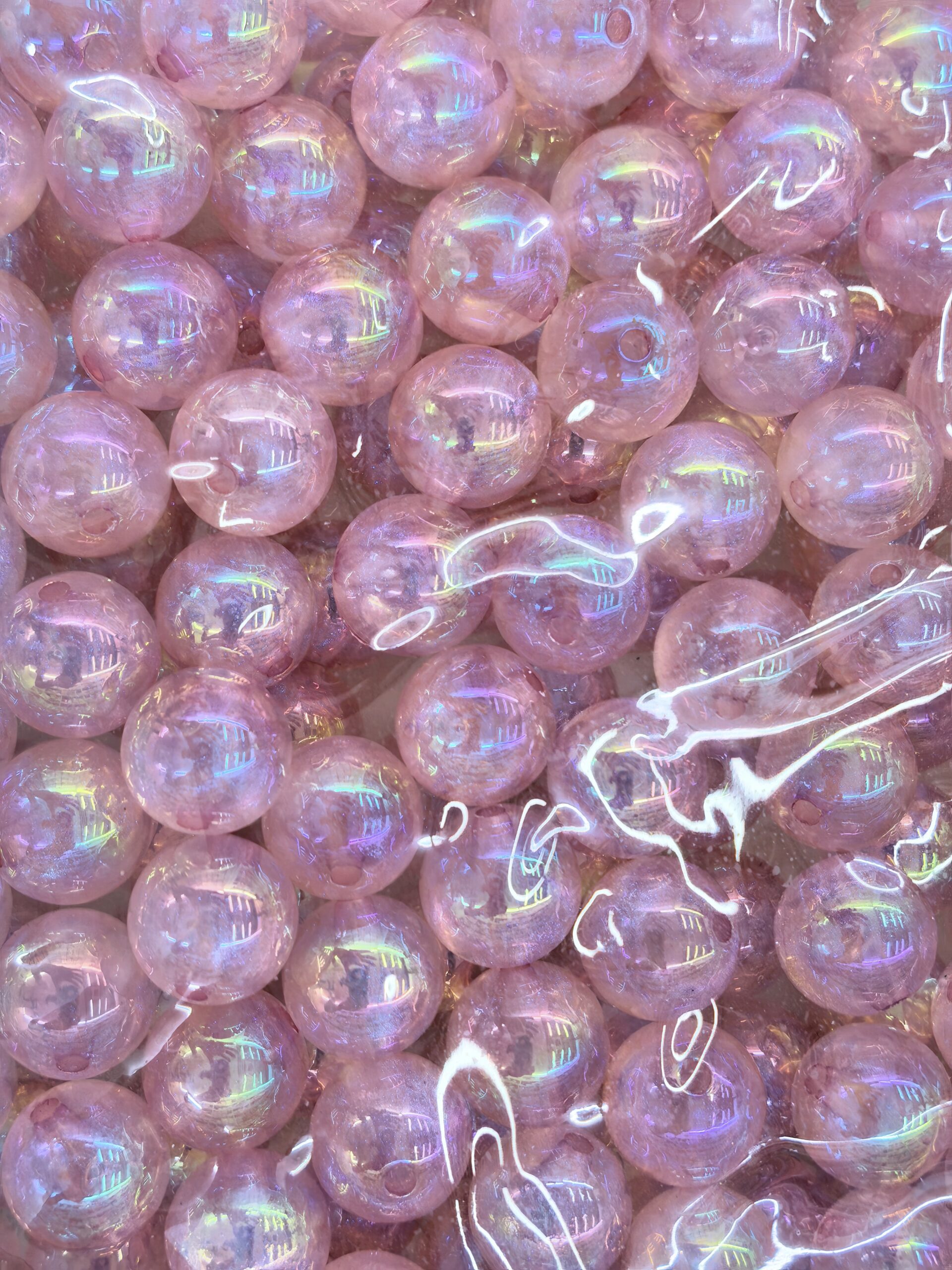 Mixed-Color Iridescent Large-Hole Beads for Jewelry Crafts200PCS - Image 4