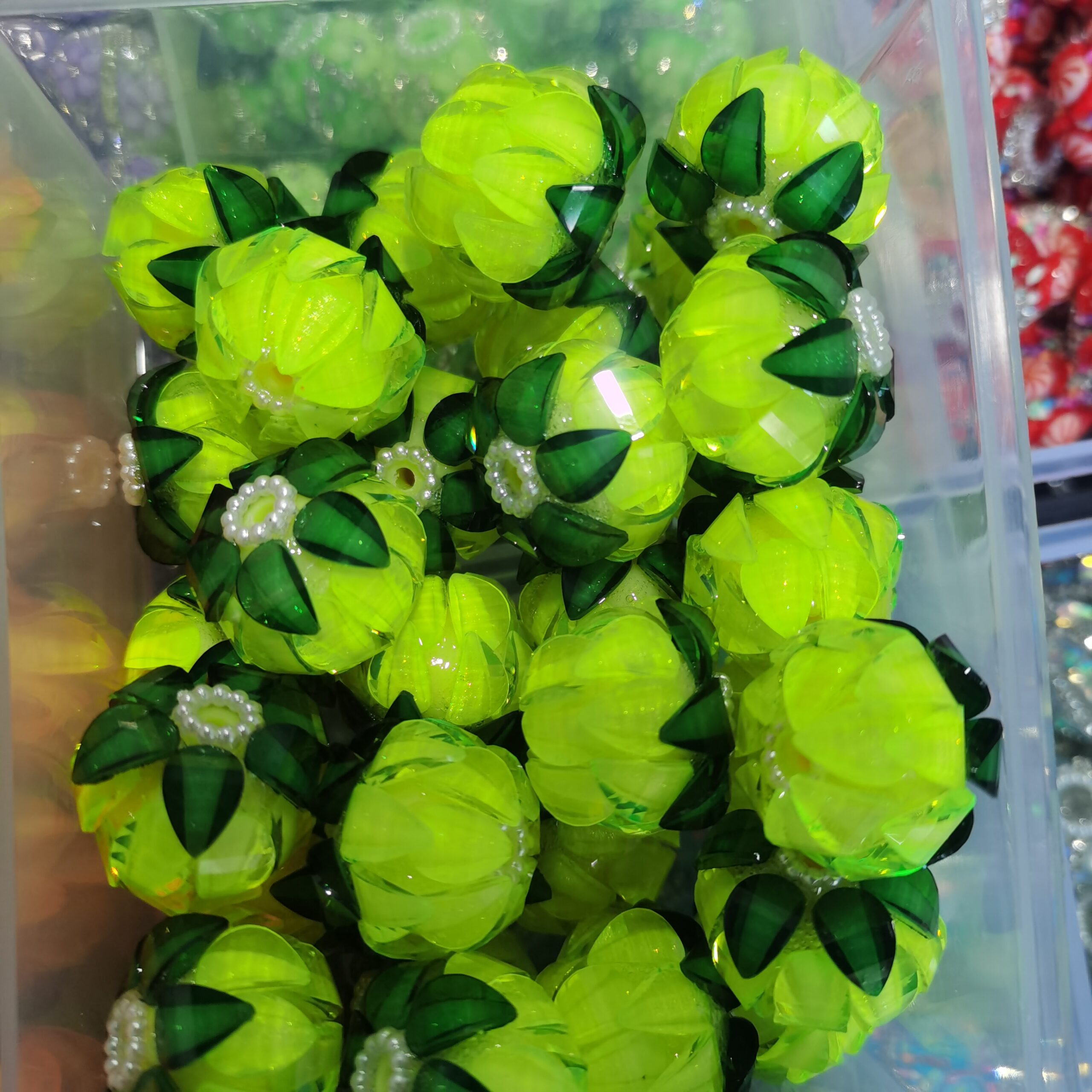 Multicolor Lotus Flower Beads DIY Pen Acrylic Resin 10pcs - Image 5