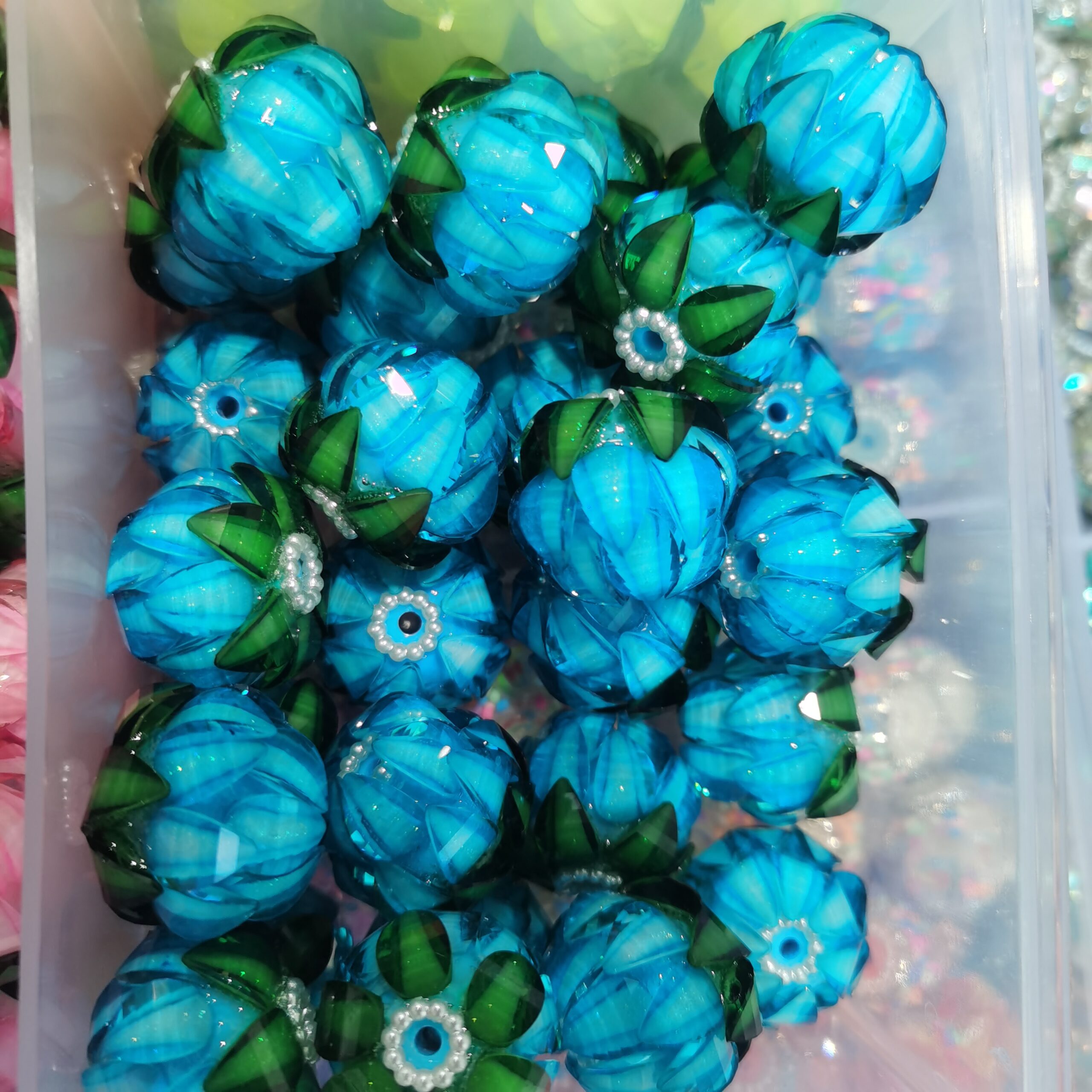 Multicolor Lotus Flower Beads DIY Pen Acrylic Resin 10pcs - Image 6