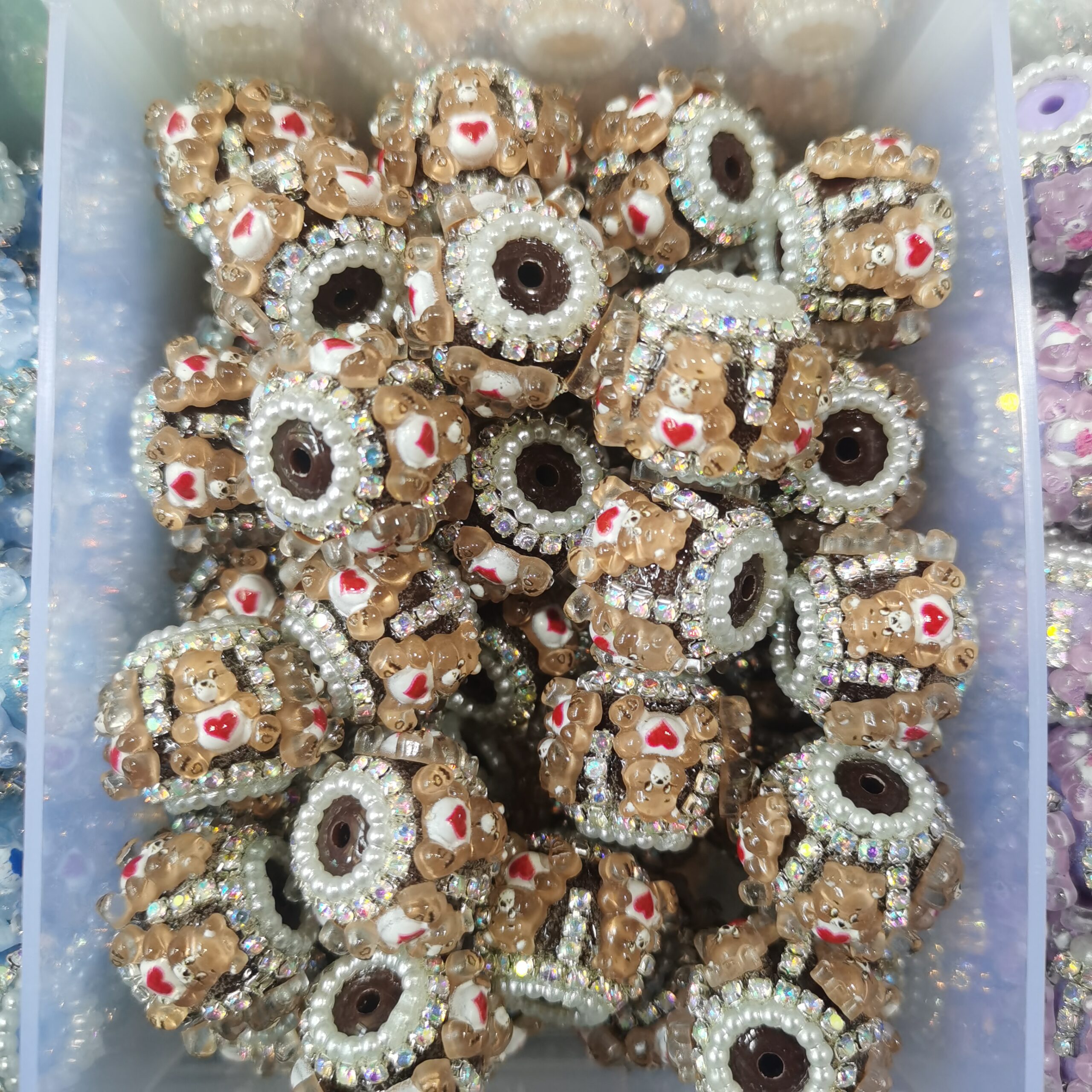 3D Cartoon Bear Resin Beads DIY Pen 10pcs - Image 4